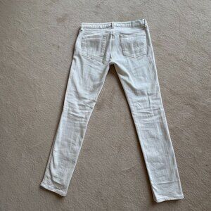 R13 Italian made tapered off white jeans Size 28